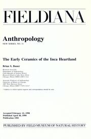 Cover of: The early ceramics of the Inca heartland