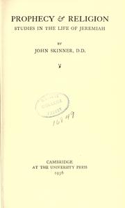 Cover of: Prophecy and religion by Skinner, John