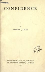 Cover of: Confidence. by Henry James
