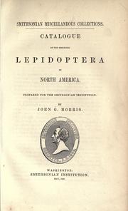 Cover of: Catalogue of the described Lepidoptera of North America. by John Gottlieb Morris