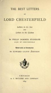 Cover of: The best letters of Lord Chesterfield by Philip Dormer Stanhope, 4th Earl of Chesterfield