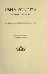 Cover of: Usha songita: songs of the dawn.