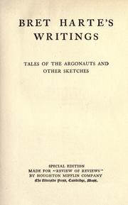 Cover of: Tales of the argonauts by Bret Harte