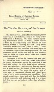 Cover of: The thunder ceremony of the Pawnee by Ralph Linton
