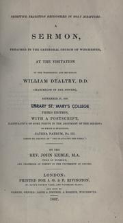 Cover of: Primitive tradition recognised in Holy Scripture by John Keble, John Keble