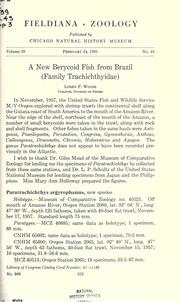 Cover of: A new berycoid fish from Brazil (family Trachichthyidae)