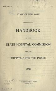 Cover of: Handbook of the State Hospital Commission and the hospitals for the insane. 1920.