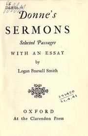 Cover of: Sermons by John Donne