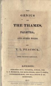 Cover of: The genius of the Thames, Palmyra, and other poems.