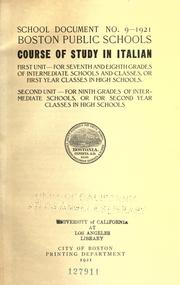Cover of: Course of study in Italian.