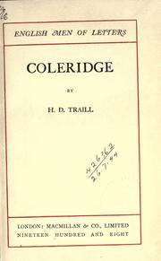 Cover of: Coleridge. by H. D. (Henry Duff) Trail