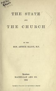 Cover of: The state and the church. by Arthur Elliot, Arthur Elliot