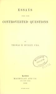 Cover of: Essays upon some controverted questions.