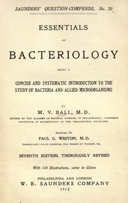 Essentials of bacteriology by Ball, M. V.