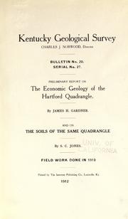 Cover of: Preliminary report on the economic geology of the Hartford quadrangle
