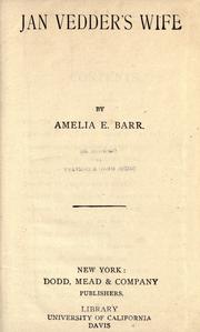 Cover of: Jan Vedder's wife by Amelia Edith Huddleston Barr, Amelia Edith Huddleston Barr