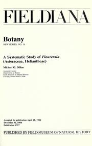 Cover of: A systematic study of Flourensia (Asteraceae, Heliantheae)