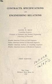 Cover of: Contracts, specifications and engineering relations. by Daniel Webster Mead