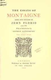 Cover of: The essays of Montaigne. by Michel de Montaigne