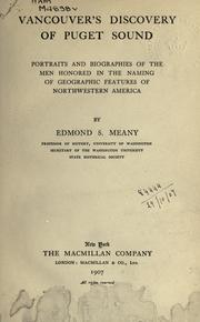 Cover of: Vancouver's discovery of Puget Sound by Edmond S. Meany