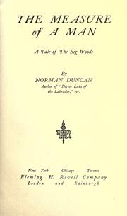 The measure of a man by Norman Duncan