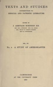 Cover of: A study of Ambrosiaster.