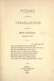 Cover of: Poems and translations by Morgan, Mary