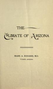 Cover of: The Climate of Arizona. by Mark A. Rodgers