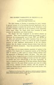 Cover of: The Elohist narrative in Exodus 3:1-15