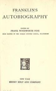 Cover of: Franklin's autobiography by Benjamin Franklin