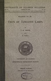 Cover of: Tests of tungsten lamps