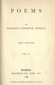 Cover of: Poems. by Richard Chenevix Trench