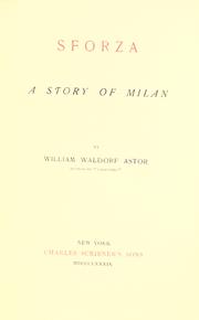 Cover of: Sforza by Astor, William Waldorf Astor 1st Viscount