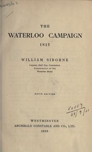 Cover of: The Waterloo campaign, 1815. by William Siborne