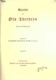 Cover of: Records of old Aberdeen by Aberdeen (Scotland)