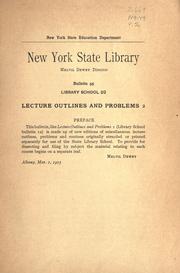 Cover of: Lecture outlines and problems [1]-3.