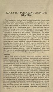 Cover of: Lock-step schooling and a remedy: the fundamental evils and handicaps of class instruction; and a report of progress in the construction of an individual system.