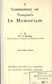 Cover of: A commentary on Tennyson's In memoriam. by Andrew Cecil Bradley