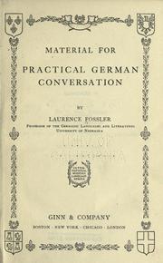 Cover of: Material for practical German conversation