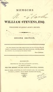 Cover of: Memoirs of William Stevens, treasurer of Queen Anne's bounty.