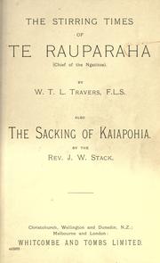 Cover of: The stirring times of Te Rauparaha (chief of the Ngatitoa) by William Thomas Locke Travers