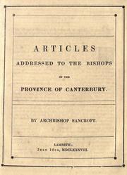Cover of: Articles addressed to the bishops of the province of Canterbury.