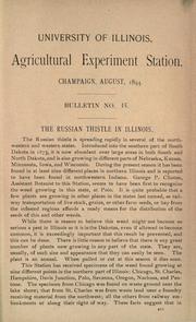 Cover of: The Russian thistle in Illinois