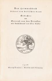 Cover of: Das Heimwehbuch by Gertrud von den Brincken