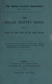 Cover of: The Shelley Society's papers. by Shelley Society.