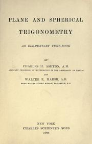 Cover of: Plane and spherical trigonometry