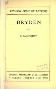 Cover of: Dryden. by Saintsbury, George