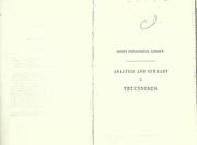 Cover of: An analysis and summary of Thucydides by James Talboys Wheeler