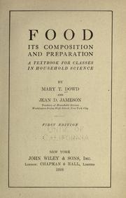 Cover of: Food, its composition and preparation by Mary T. Dowd, Mary T. Dowd