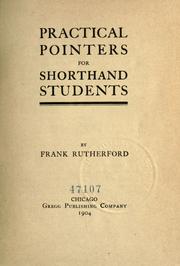 Cover of: Practical pointers for shorthand students